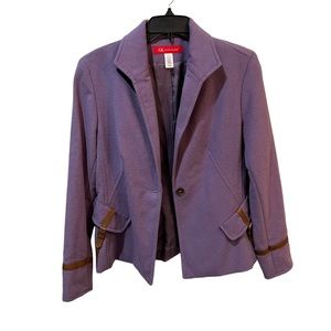Vintage Ann Klein Purple Blazer with Brown Accents